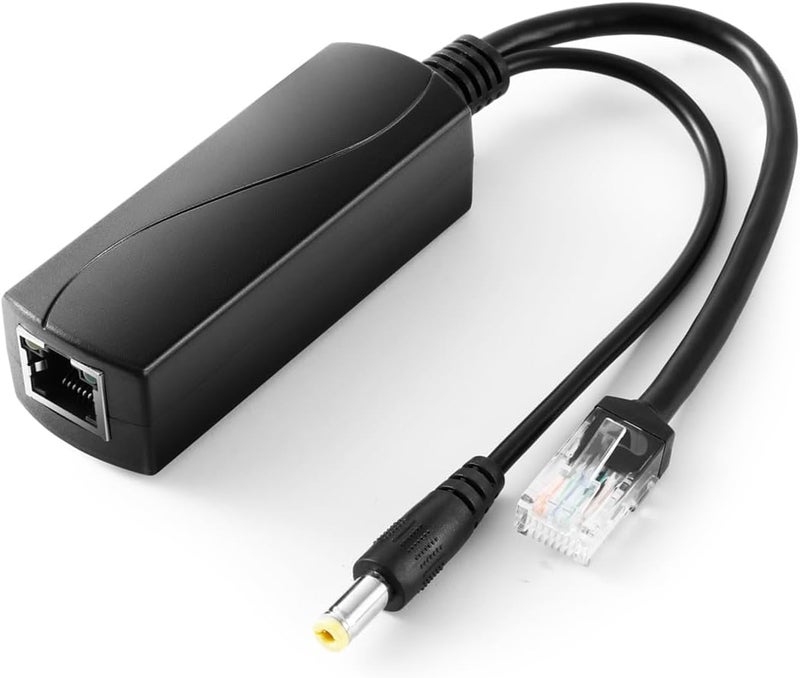 REVODATA PoE Splitter Gigabit 36W 12V/3A, DC 5.5 * 2.1mm Plug PoE to DC 12V/3A Output, Gigabit Ethernet Comply IEEE802.3bt, Plug and Play (PS5712BG) - Image 1